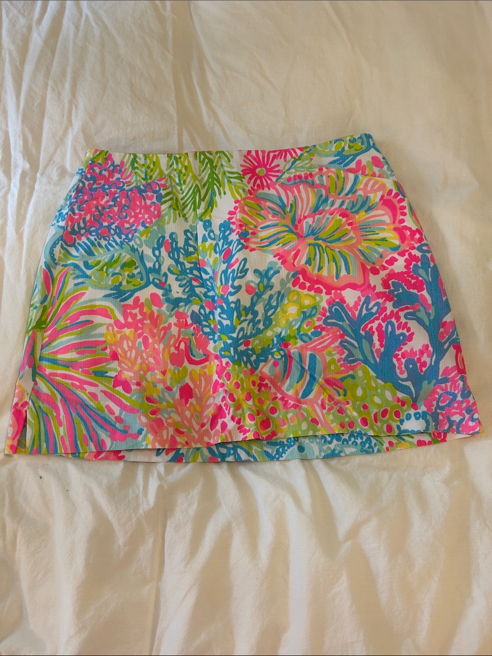Lilly Pulitzer Neon Floral Print Mini Skirt — Pink, Blue, Green, Yellow